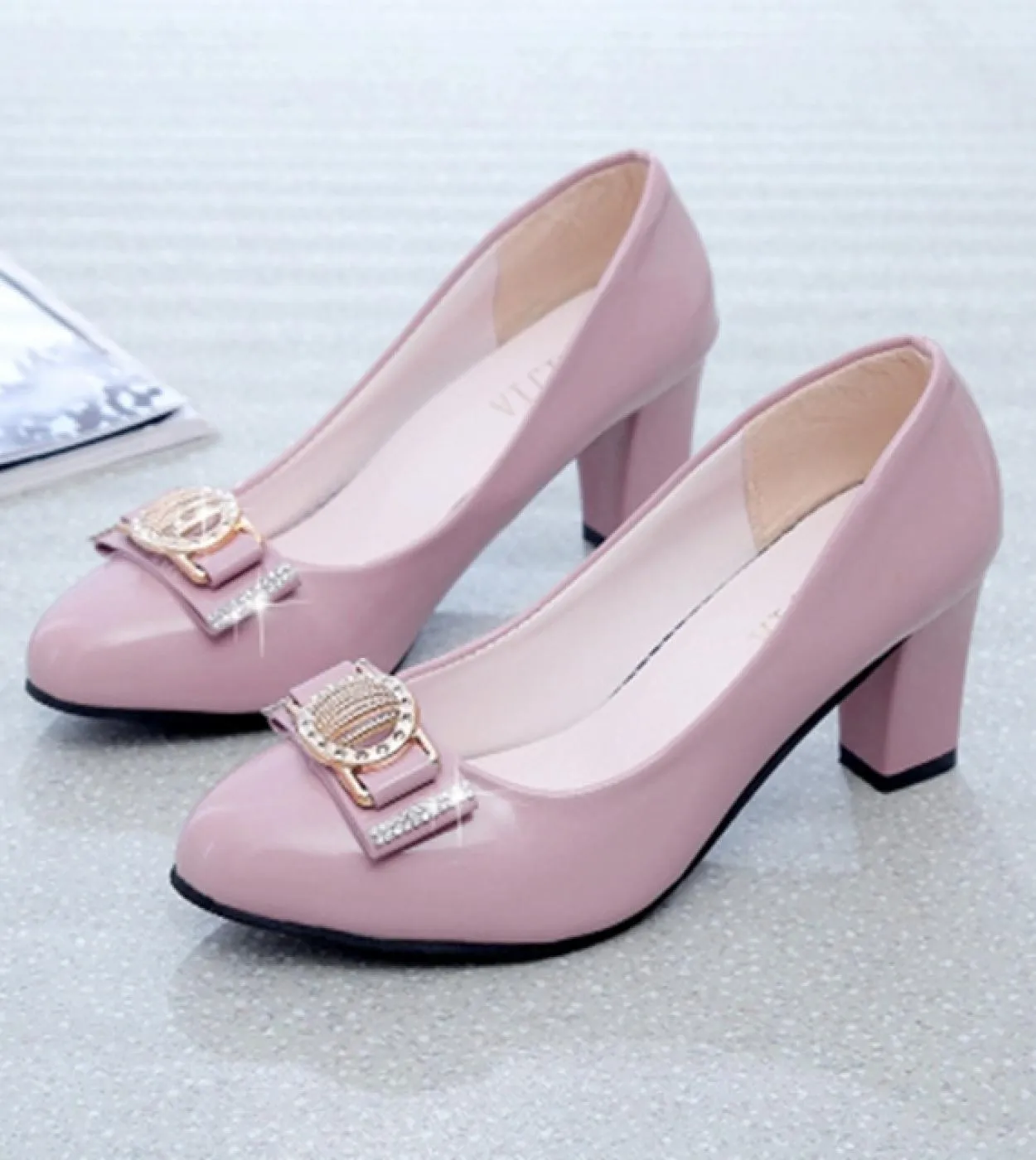 2022 New High Quality Womens Leather High Heeled Shoes Ladies Party Wedding Shoes Women Round Toe  Footwear Pumps Shoes