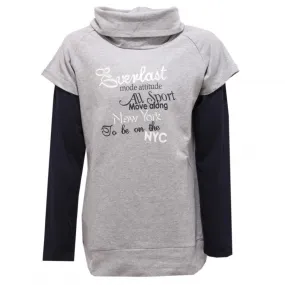 8612V felpa bimba EVERLAST grey turtleneck sweatshirt girl kid