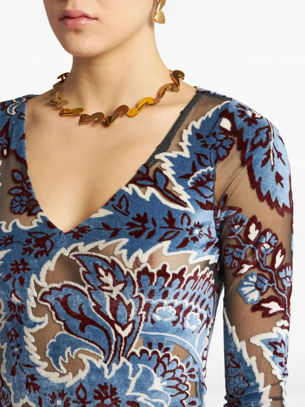 Abito etro con effetto jacquard