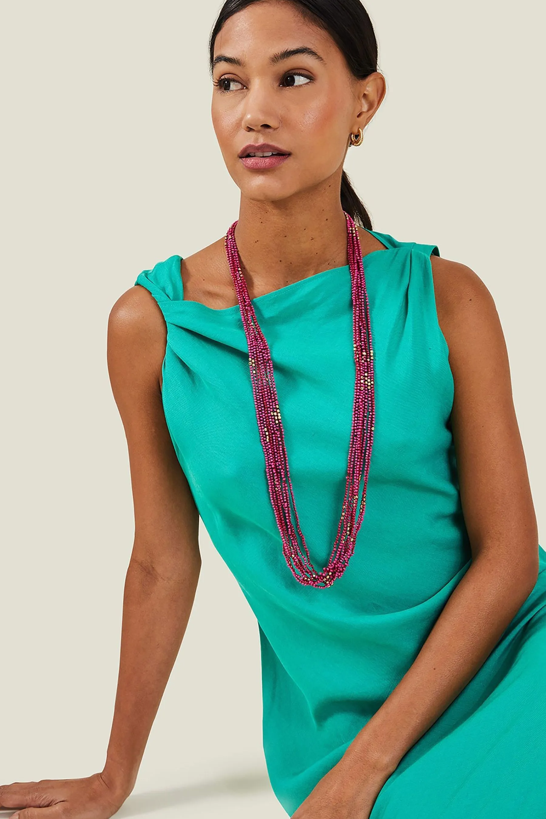 Accessorize - Collana multifilo con perline lunghe