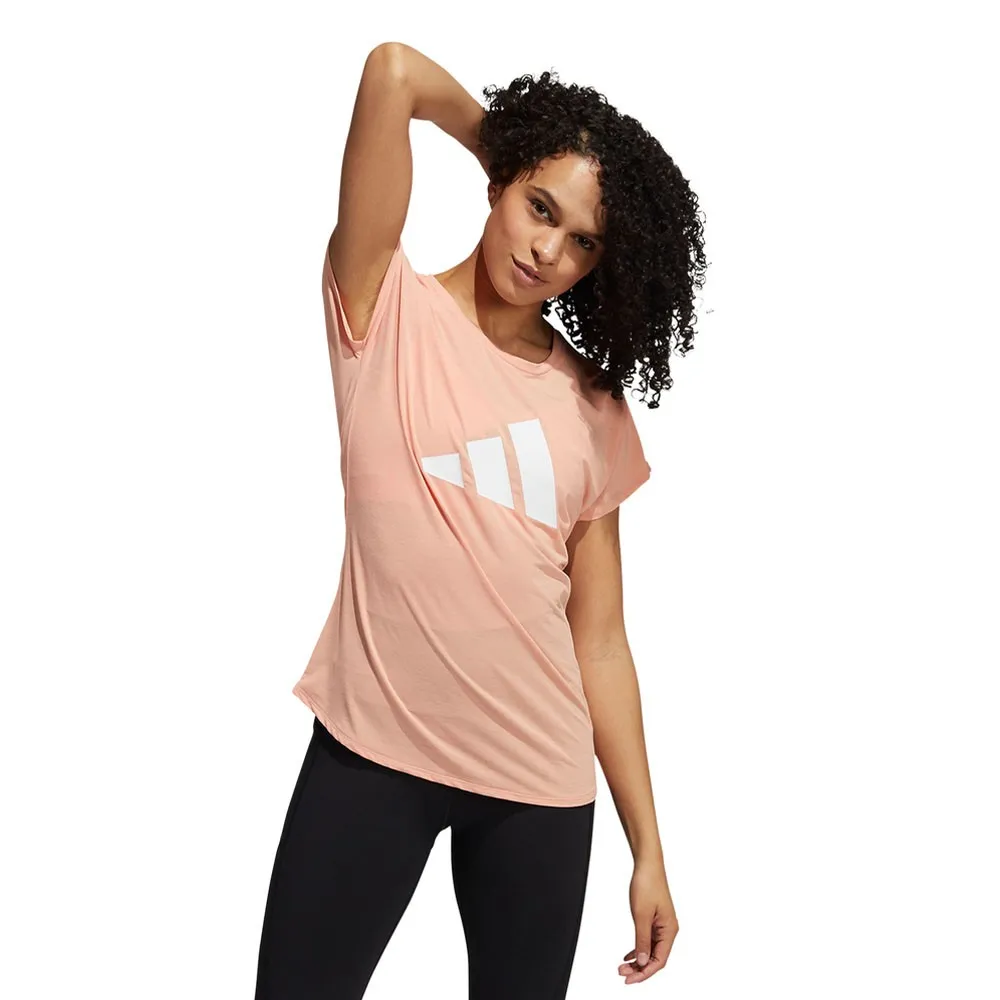 ADIDAS Maglietta Logo Rosa Donna