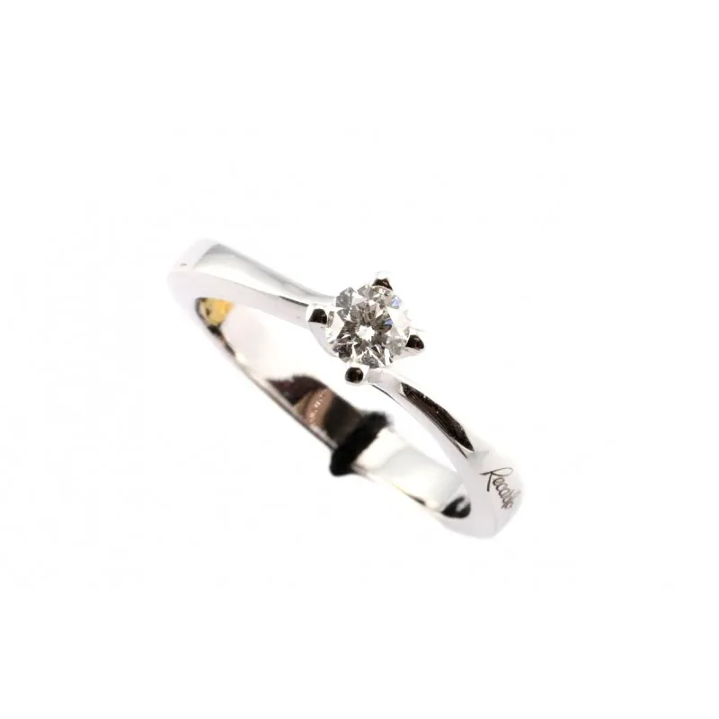 anello solitario donna Recarlo zs196 in oro 750 bianco e diamante