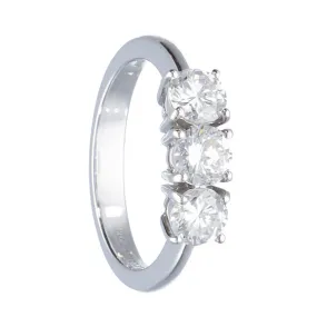 Anello trilogy in oro bianco con diamanti 1.20 ct