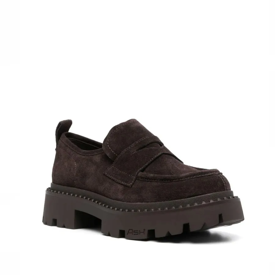 ASH mocassino donna GENIAL STUD 07 in pelle scamosciata ebano