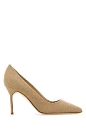 Beige fabric BB pumps    
