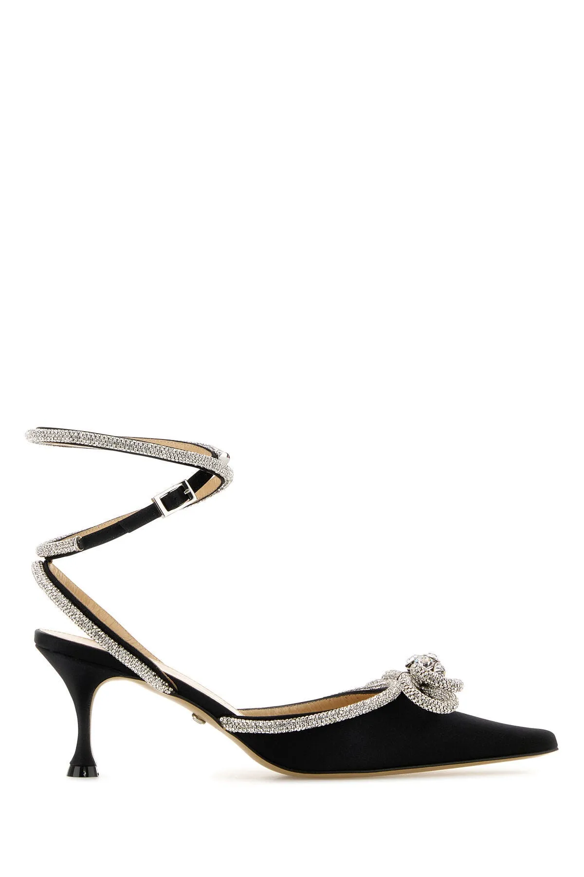 Black satin pumps    