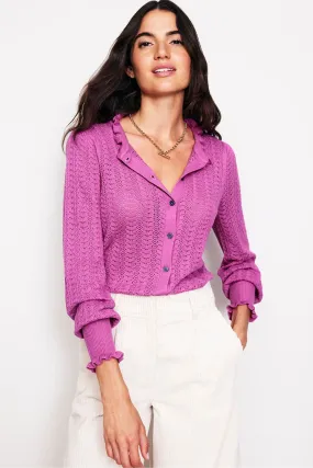 Boden Tia Pointelle Frilled Cardigan    