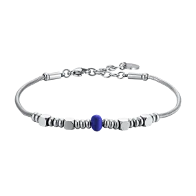 BRACCIALE UOMO IN ACCIAIO CON PIETRA BLU