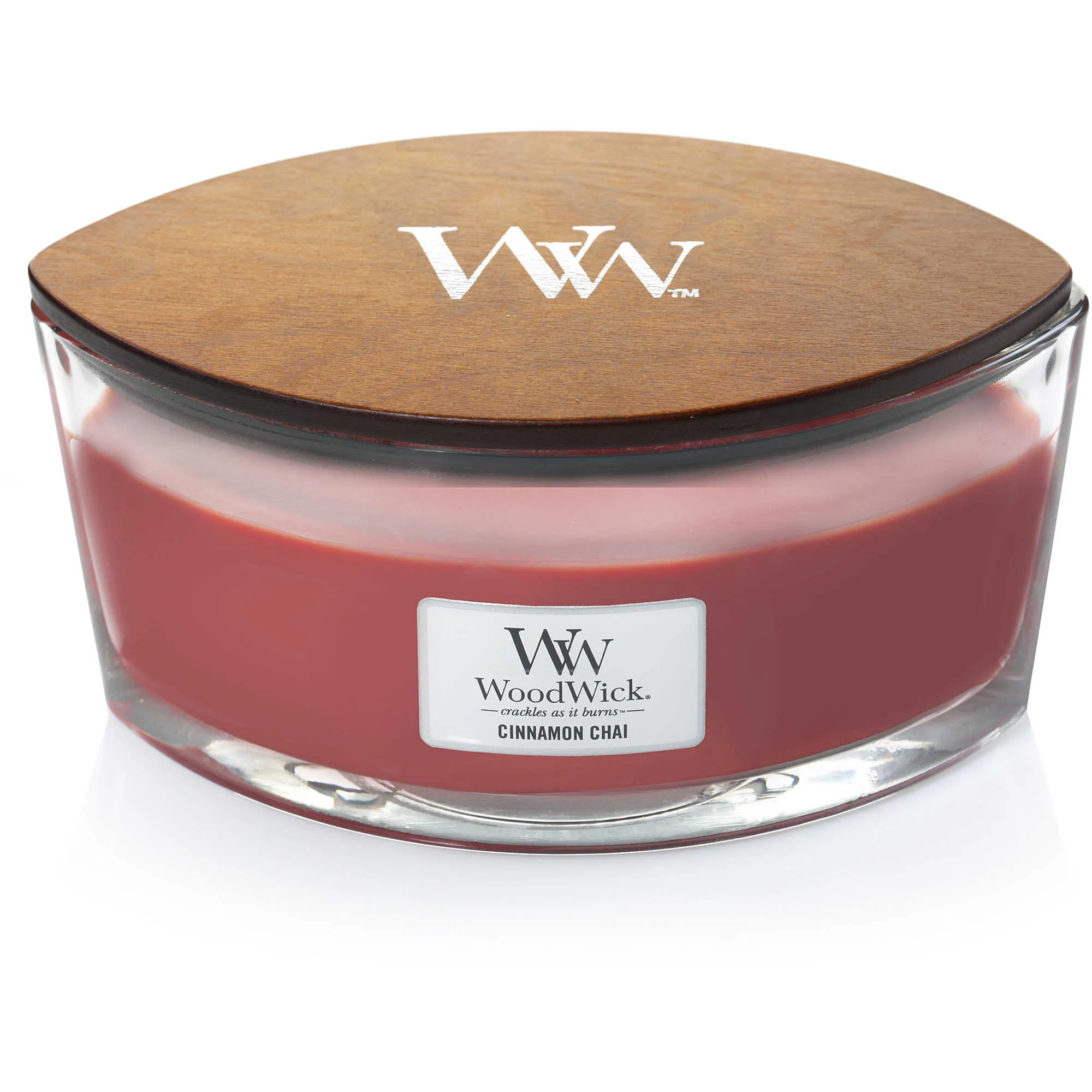 Candela ecologica WoodWick colore Rosso