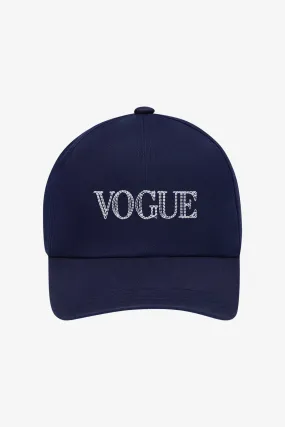 Cappellino VOGUE Handcraft Edition blu notte con logo ricamato-