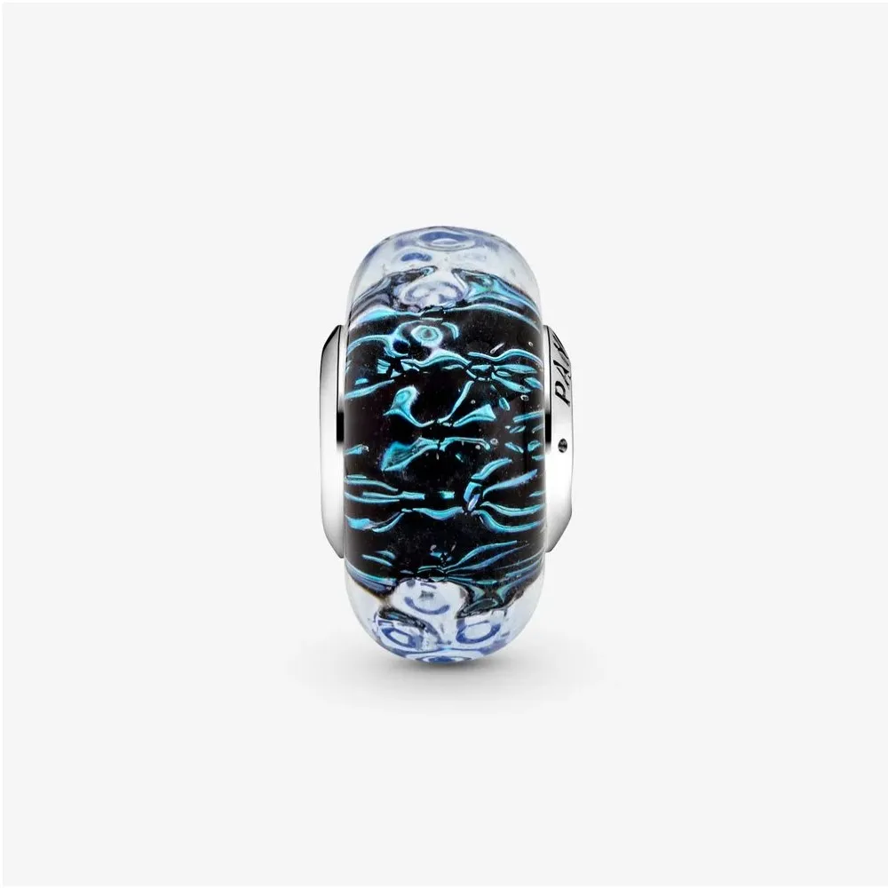 Charm Pandora Oceano in Vetro di Murano Blu Scuro 798938C00