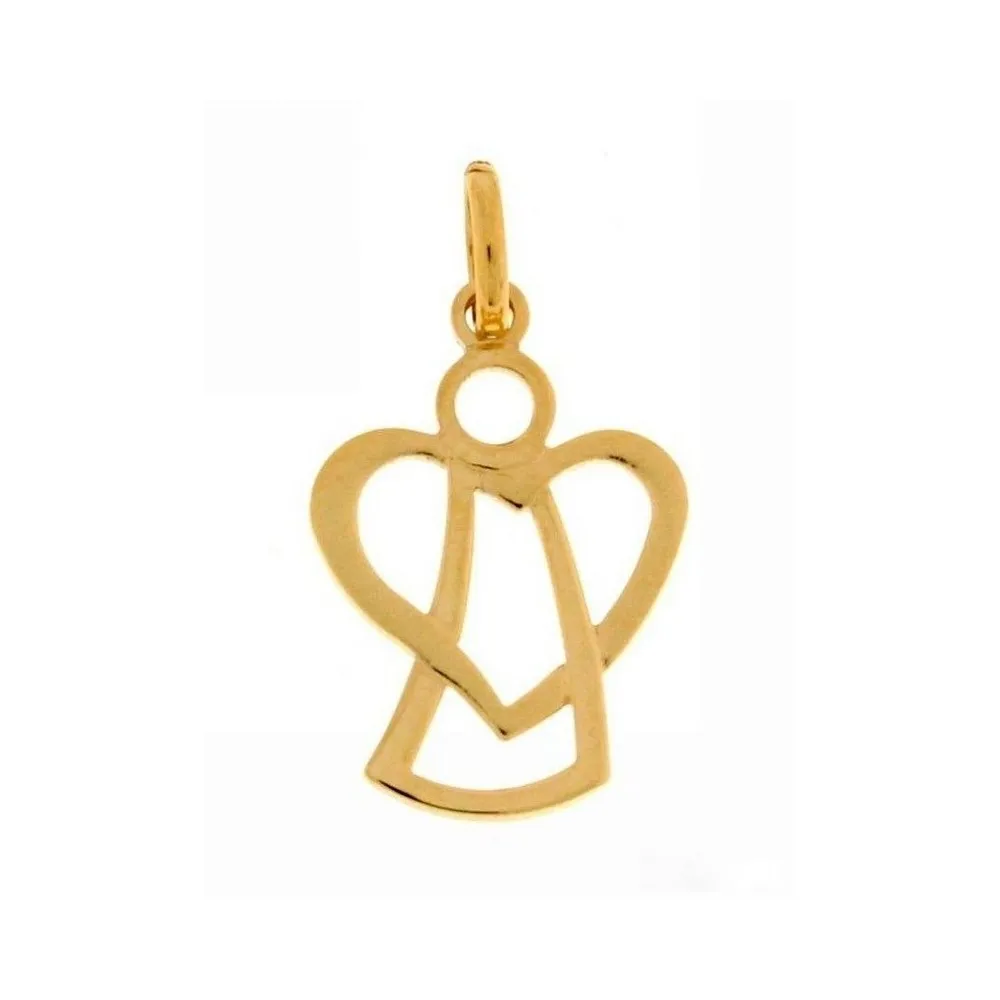 CIONDOLO ANGELO IN ORO GIALLO 18 KT + COLLANA LACCIO IN OMAGGIO