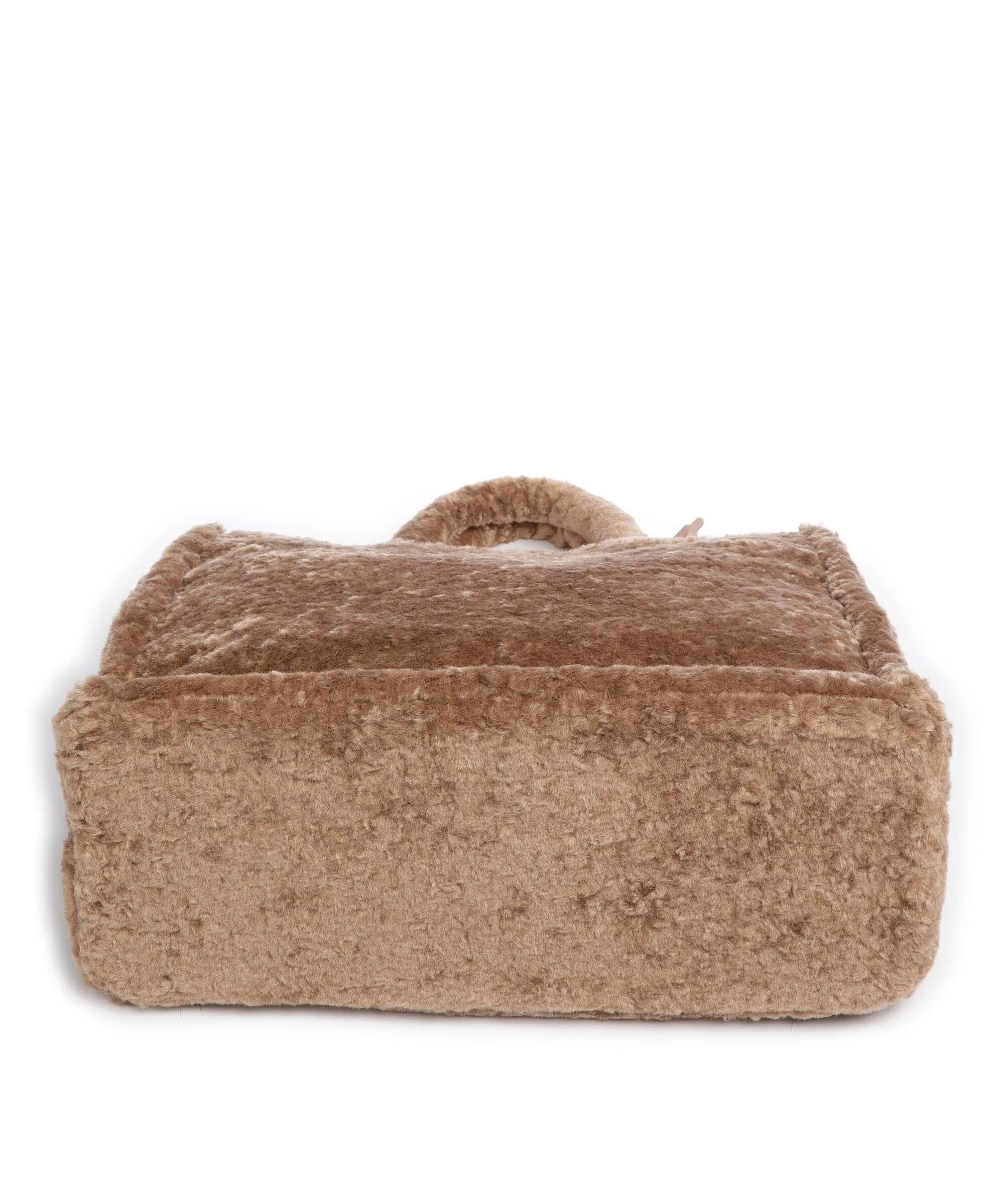  Coccinelle Never Without Bag Astrakan Borsa a mano eco-pelliccia marrone  