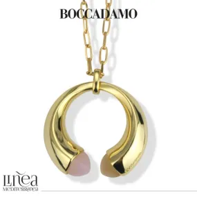 Collana lunga con cristalli color quarzo rosa e pietra di luna    