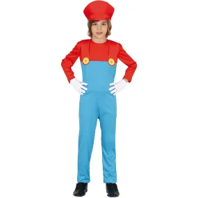 Costume da idraulico rosso per ragazzi