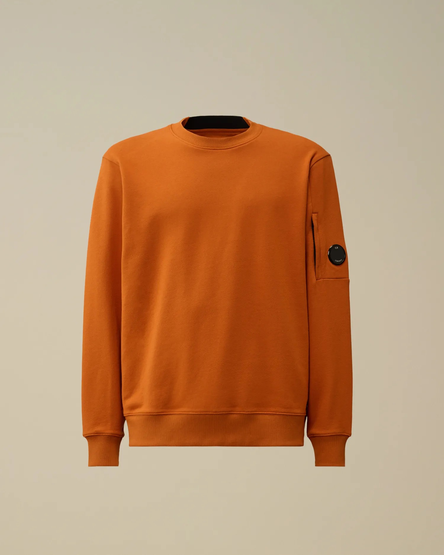 Diagonal Raised Fleece Crew Neck Lens Sweatshirt