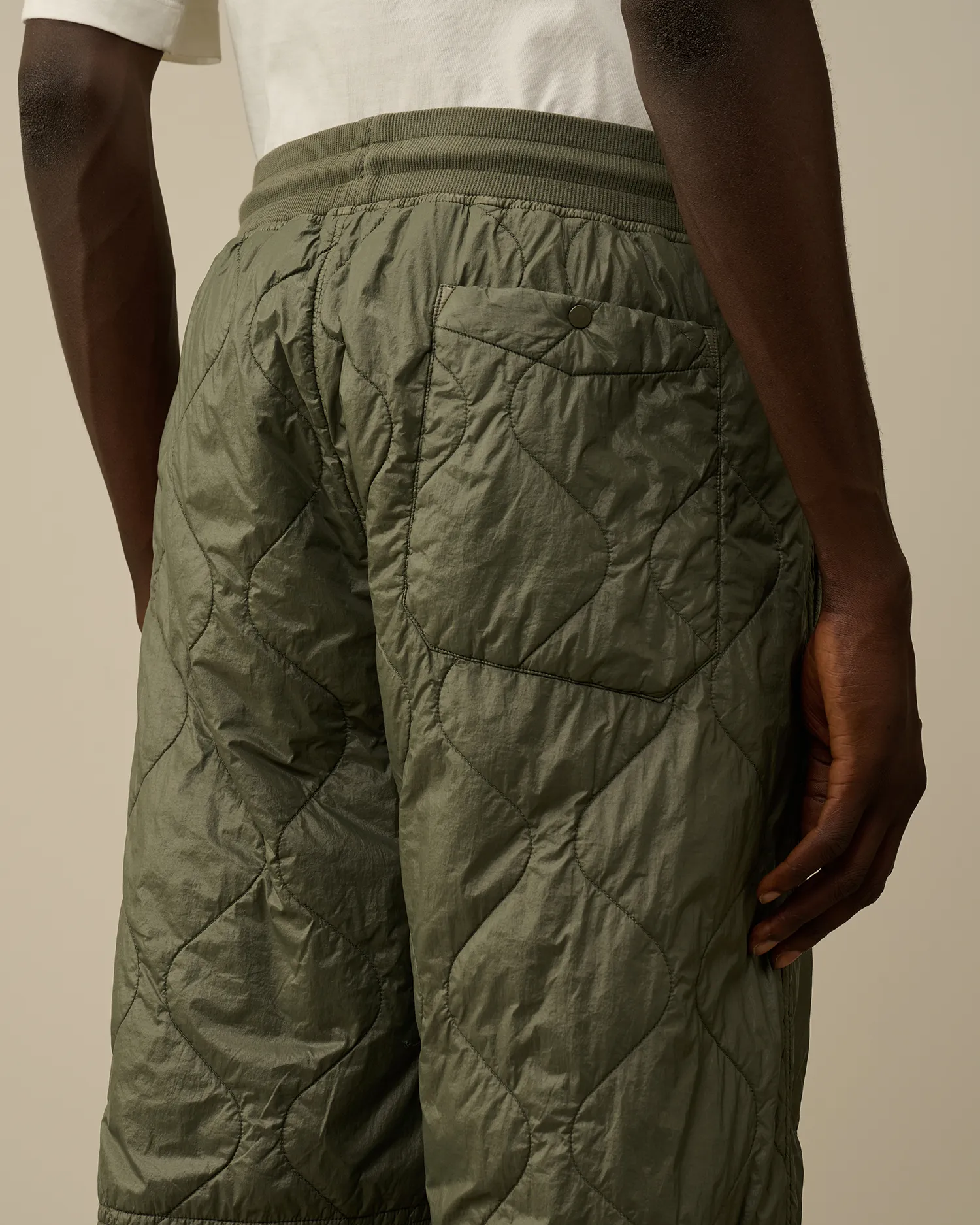 Diagonal Raised Fleece Mixed Quilted Sweatpants
