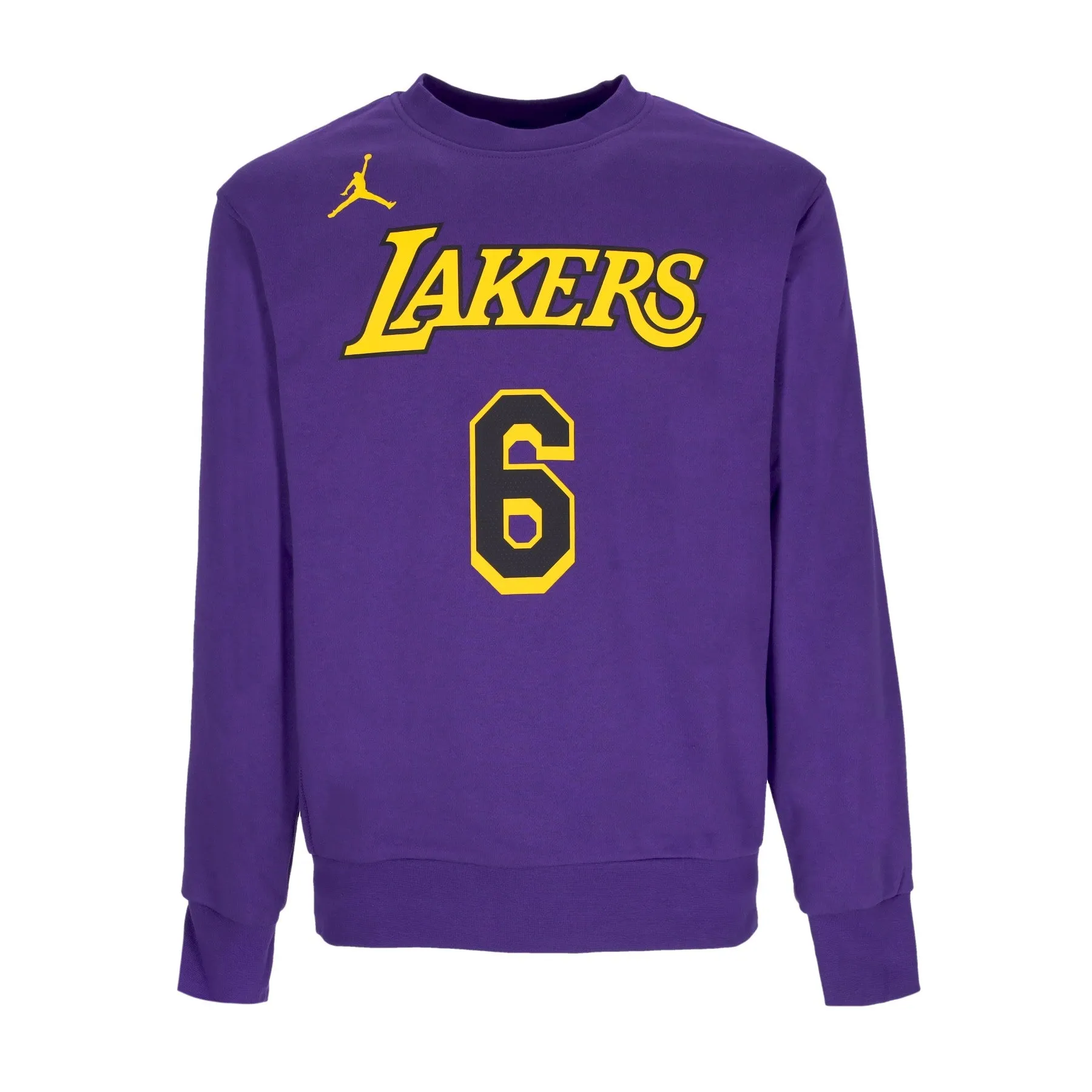 Felpa Girocollo Uomo Nba Courtside Statement Edition Crewneck No 6 Lebron James Loslak Field Purple