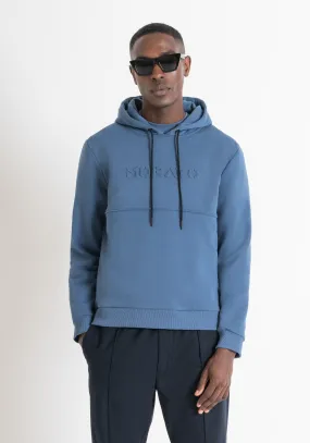FELPA RELAXED FIT CON CAPPUCCIO IN MISTO COTONE AVIO SOSTENIBILE