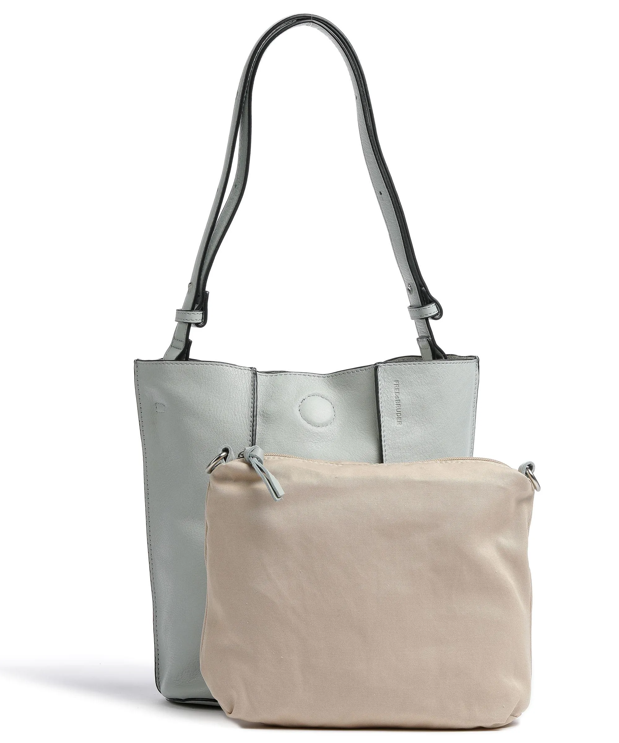  FredsBruder FB Borsa hobo pelle granulata blu chiaro  