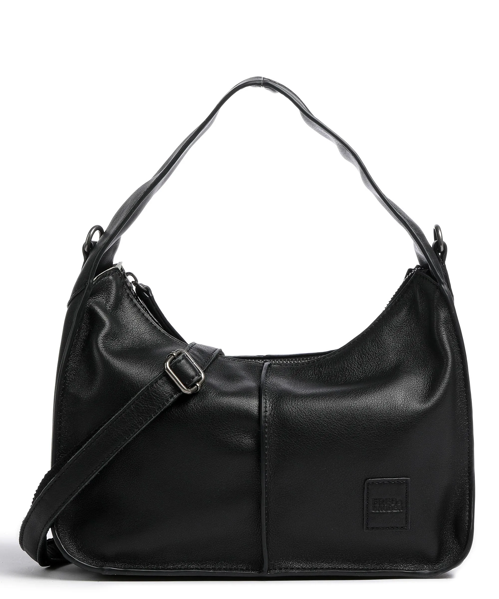  FredsBruder FB Borsa hobo pelle granulata nero  