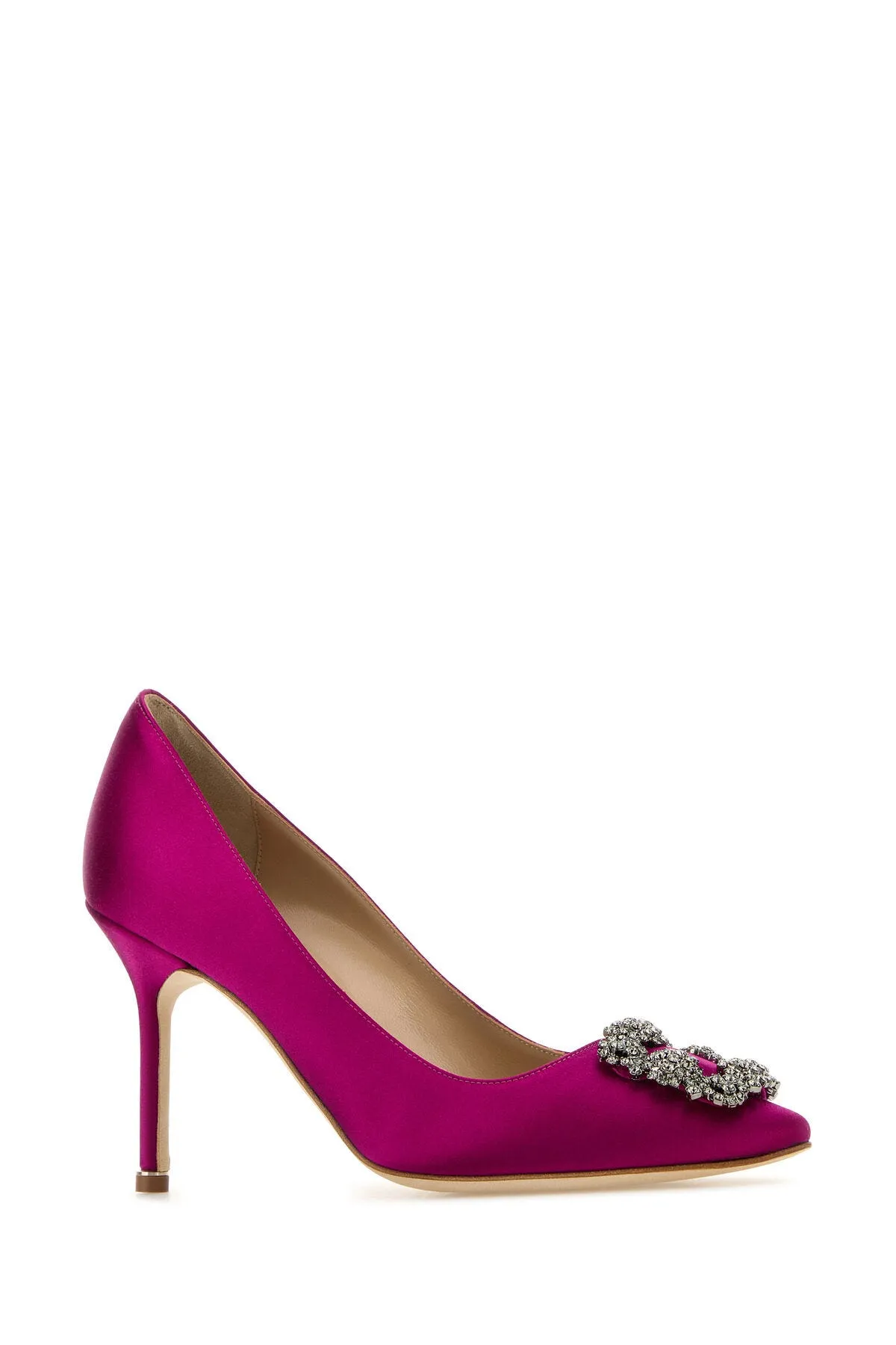 Fuchsia satin Hangisi pumps     