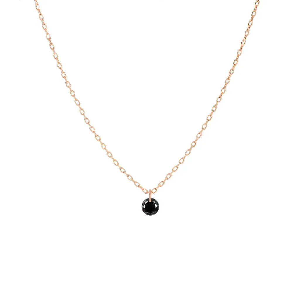 Girocollo diamante nudo nero 0,05ct Maman et Sophie GCNUD05N