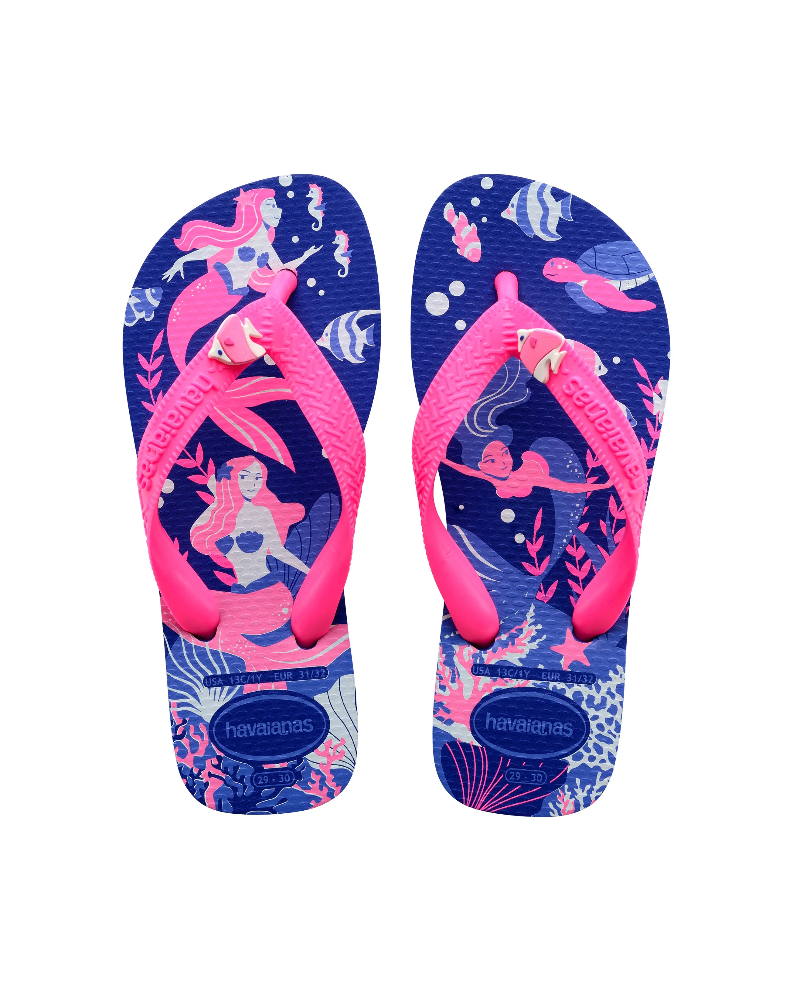 Havaianas Kids Fantasy blu con stampa sirene e fascetta fucsia 29-34