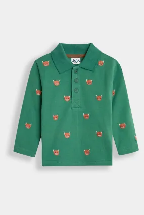 JoJo Maman Bébé Long Sleeve Embroidered Polo Shirt    