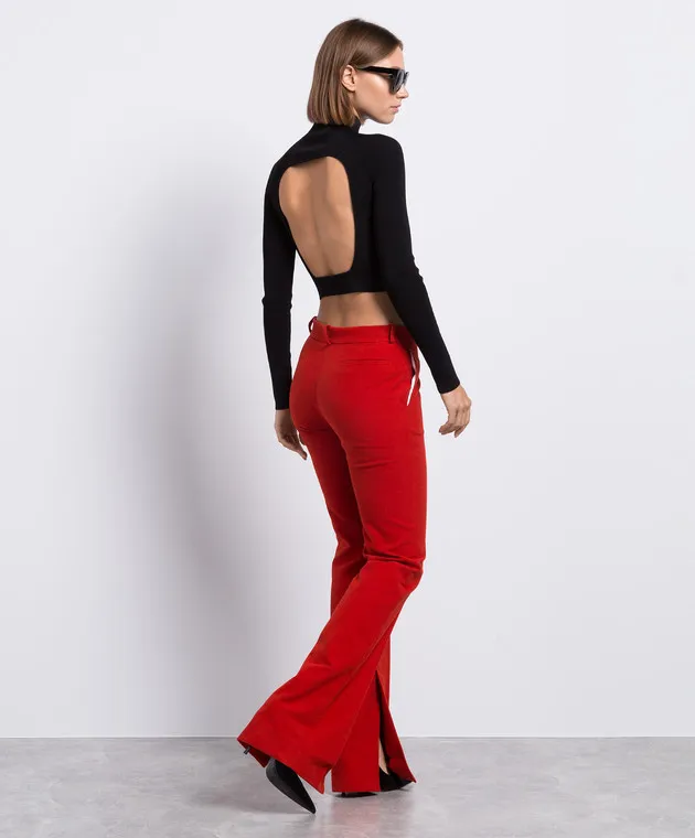 Materiel Top nero con schiena scoperta MPF23KN02BK