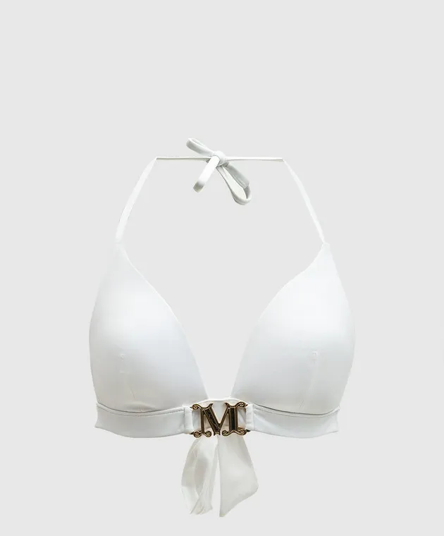 Max Mara Corpetto bianco del costume da bagno ASTRA con logo in metallo ASTRA