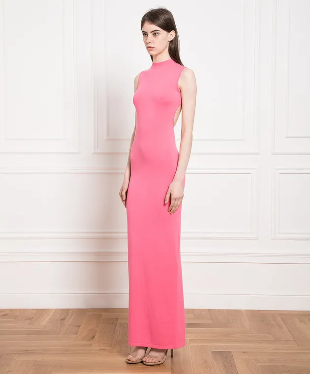 Max Mara Sportmax Abito lungo rosa con schiena scoperta CALCIO