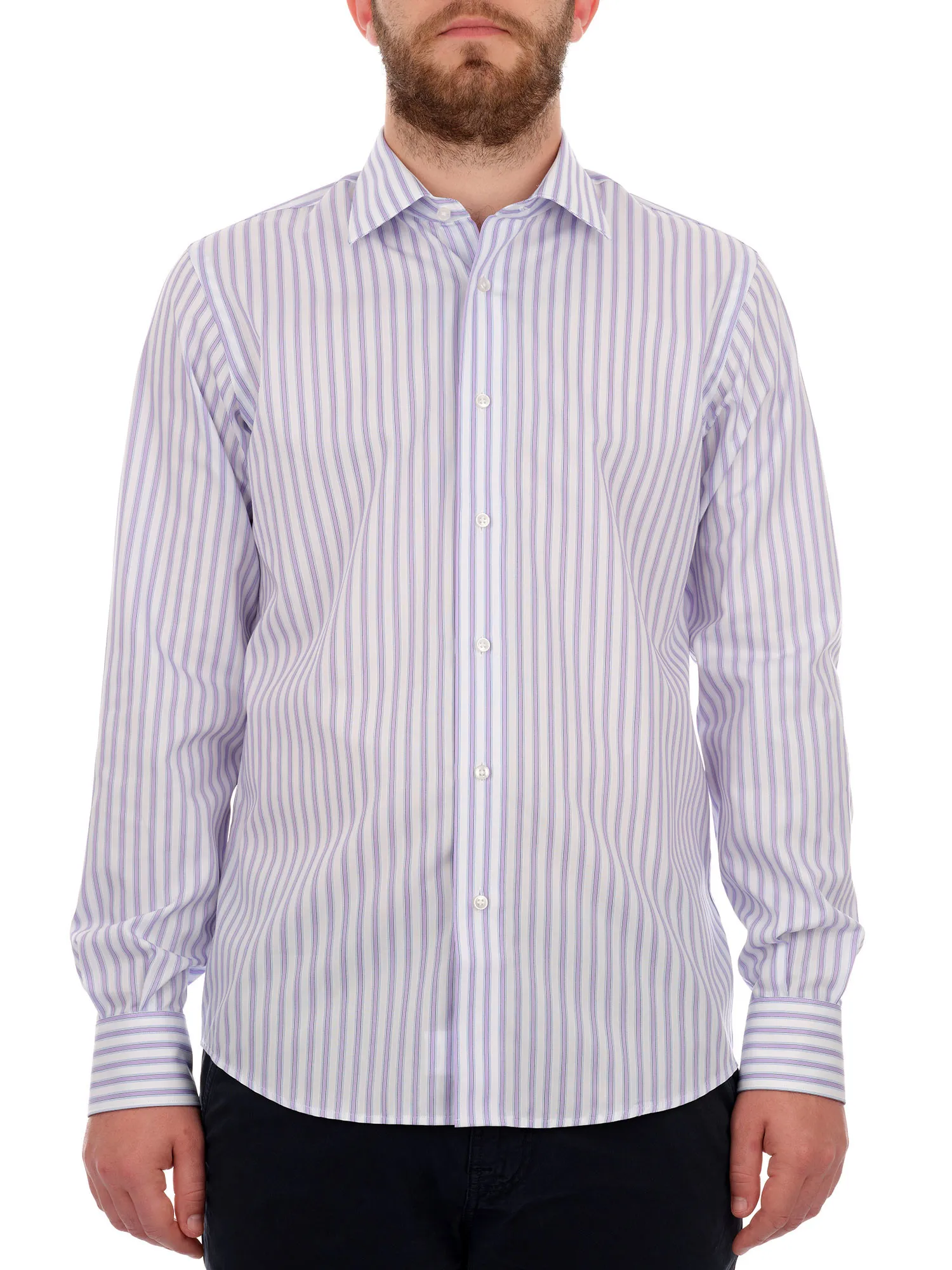 Men's Striped Shirt Classic Collar Non-Iron Fabric