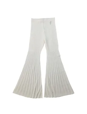 Miss Blumarine     Pantalone a zampa panna a costine Miss Blumarine