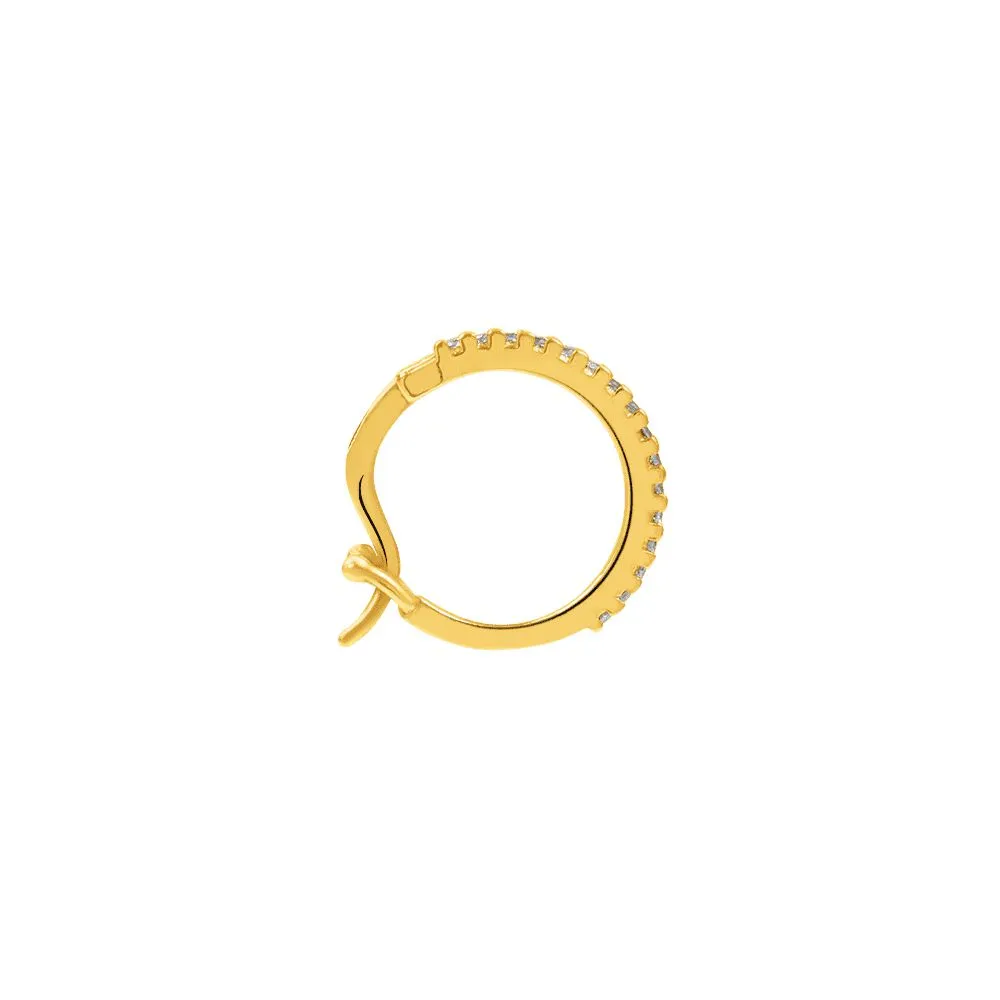 Mono Orecchino A Cerchio Claire Oro Giallo 375/1000 Diametro 10 mm Cubic Zirconia Azzurro 1424003