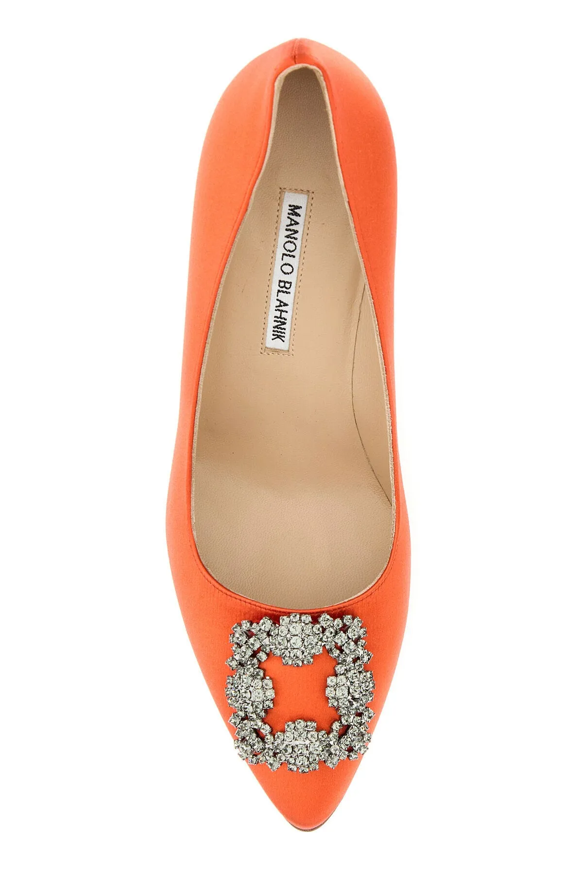 Orange satin Hangisi pumps     