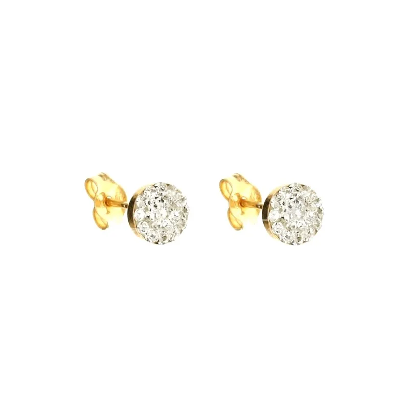 ORECCHINI PUNTO LUCE IN ORO GIALLO 18 KT CON ZIRCONI