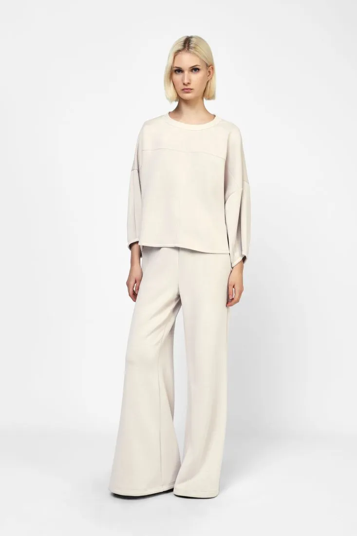  Palazzo trousers with elastic waistband    