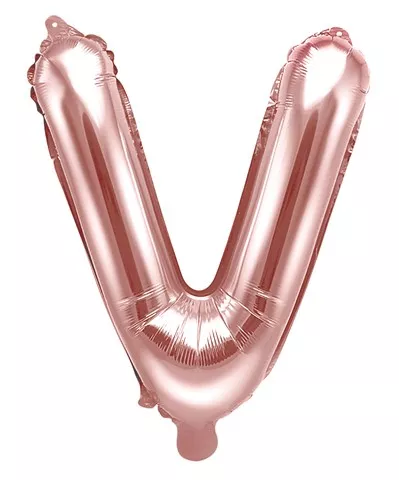 Palloncino lettera V rosa oro 35cm