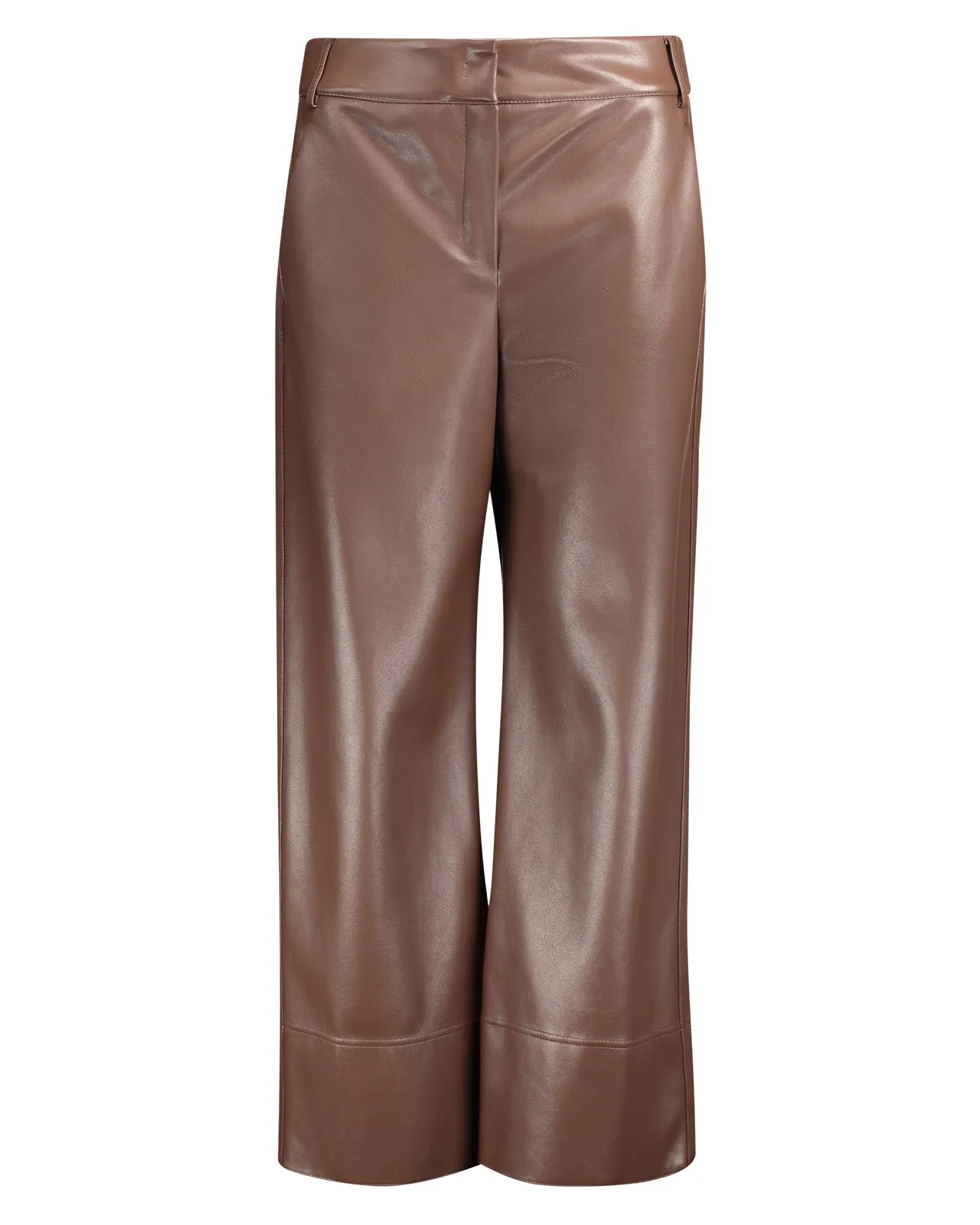 Pantalone Soprano jersey ecopelle cuoio