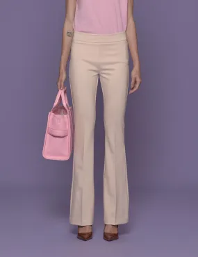 pantalone zampa punto milano panna