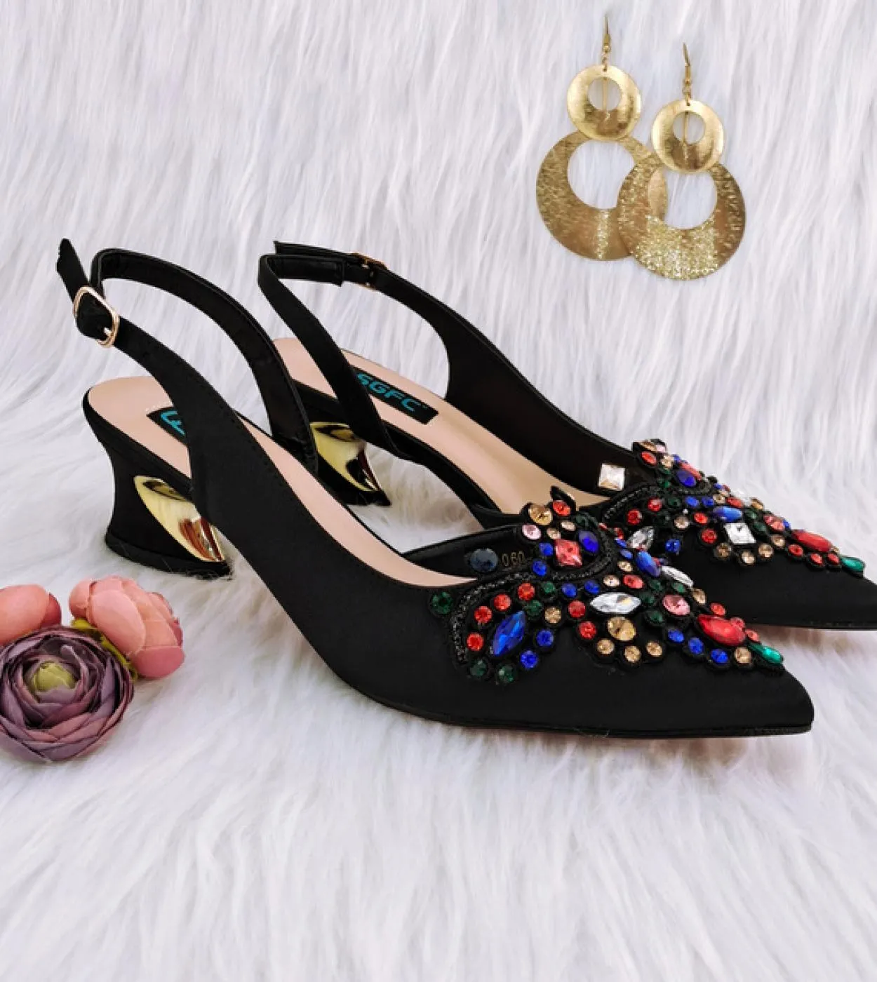 Peach Ladies Shoes Bag Shoes Design elegante Fashion Shoe Bag Peach Heels Shoes Pumps