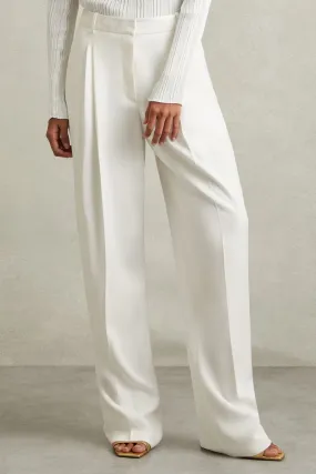 Reiss Lydia Double Pleat Wide Leg Tux Trousers    