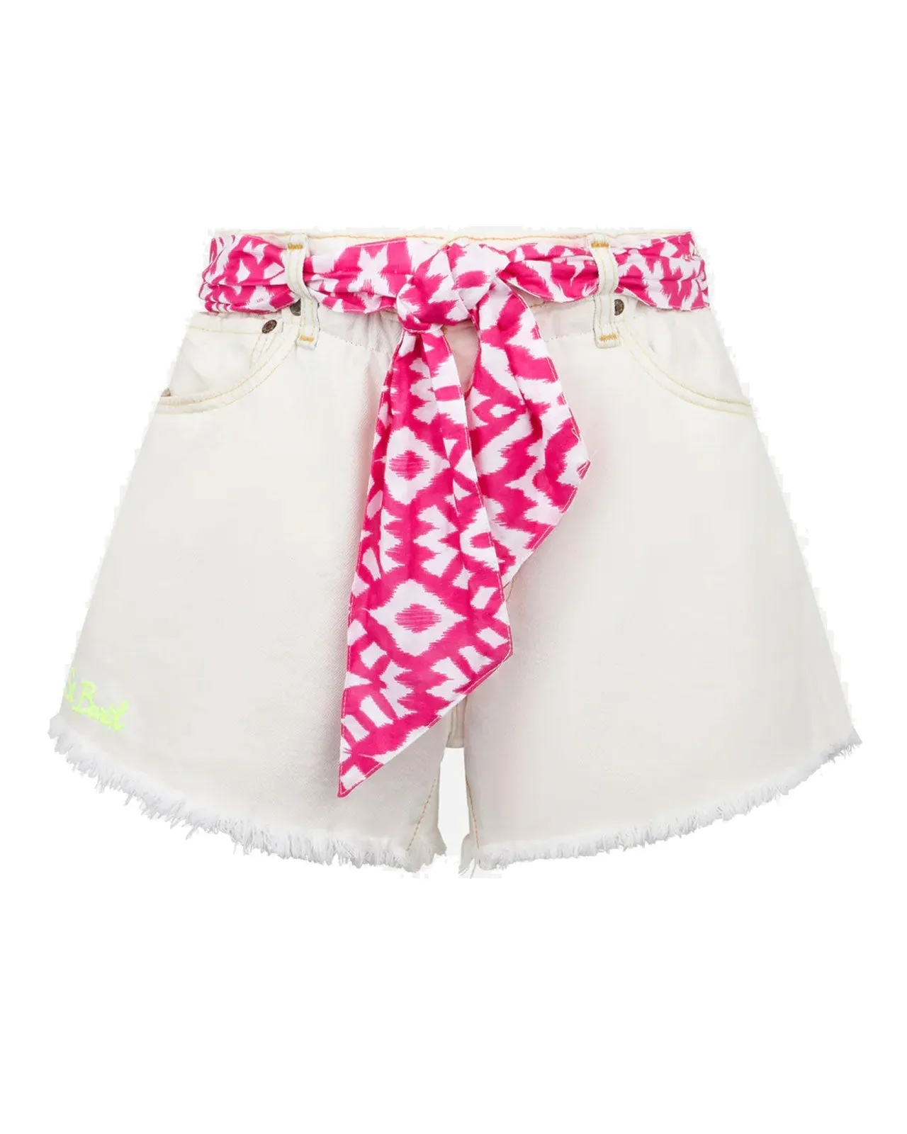 Shorts caramella denim bianco