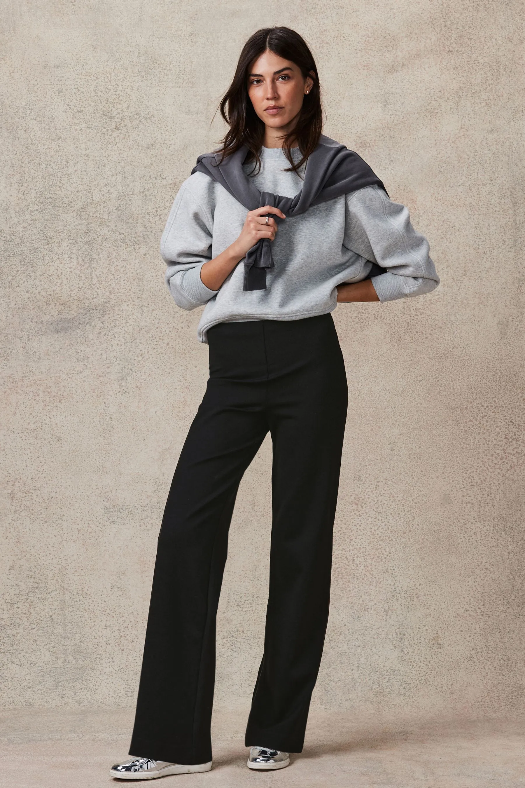Smoothing Ponte Wide Leg Trousers    