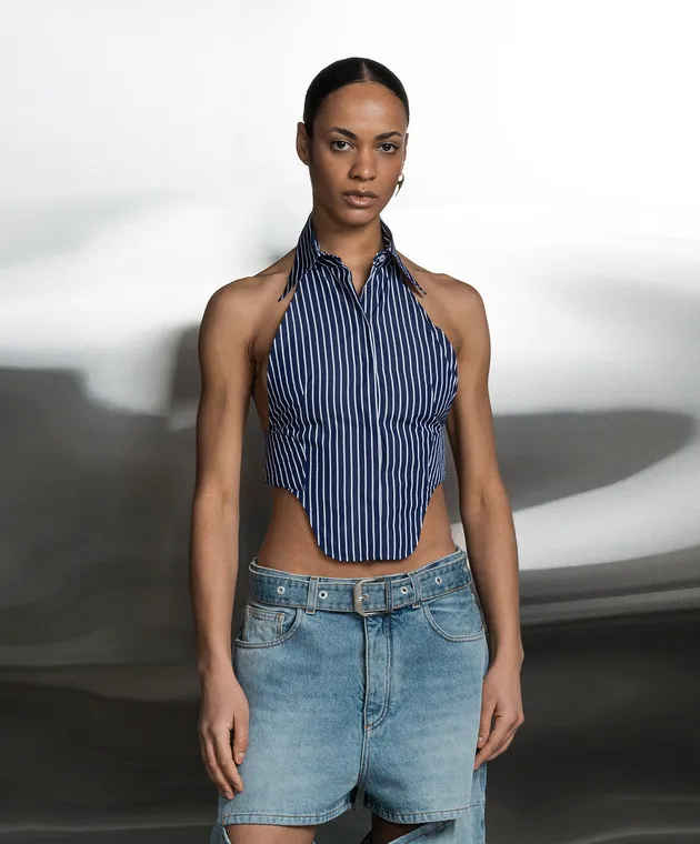 SSHEENA CARINO top a righe blu 24SSCUTETS24008