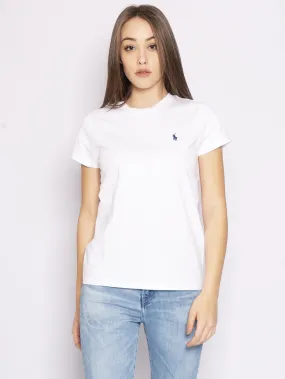 T-shirt Basica con Pony Bianco